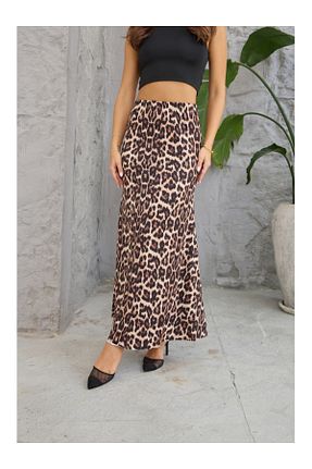 دامن قهوه ای زنانه پارچه Elif Özbey Butik - کد 856552849