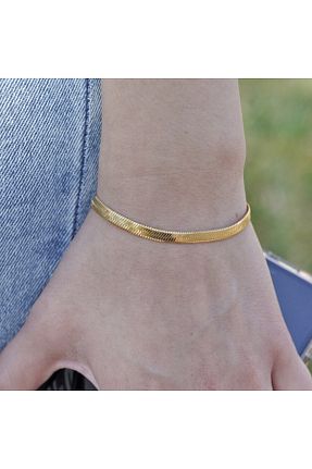 دستبند استیل (فولاد) طلائی زنانه استیل ضد زنگ REGGENTE - کد 856581108