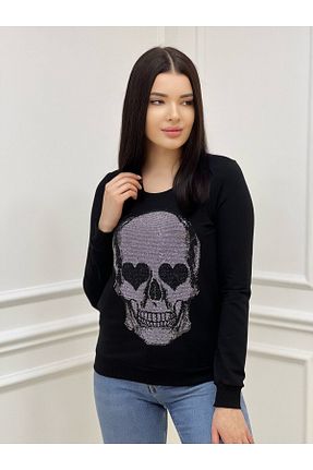 سوئیشرت مشکی زنانه طرح دار RICH GLAM - کد 250676985
