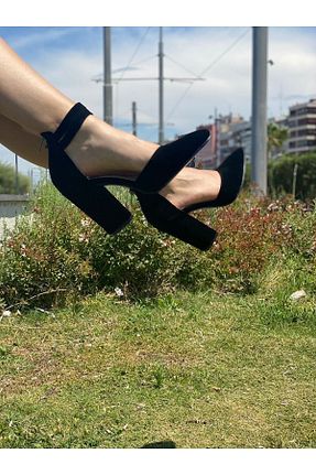 کفش پاشنه بلند کلاسیک مشکی زنانه بافتنی Saltopik - کد 103751157