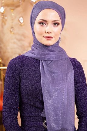 شال بنفش زنانه پنبه ای Afilva - کد 218223498