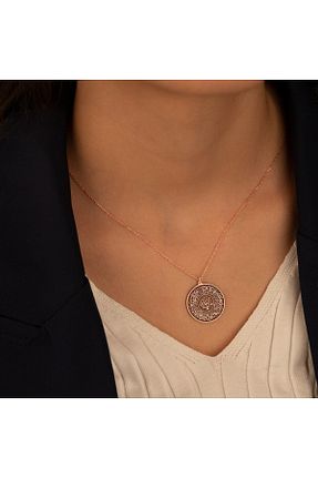 گردنبند نقره طلائی زنانه 925 عیار Dkmn Silver - کد 681095558