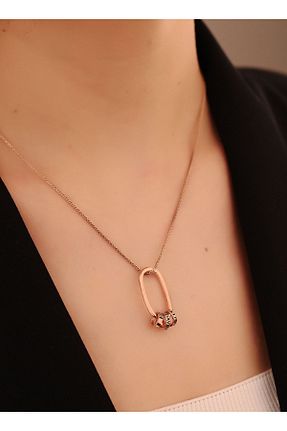 گردنبند نقره صورتی زنانه 925 عیار Dkmn Silver - کد 792293294