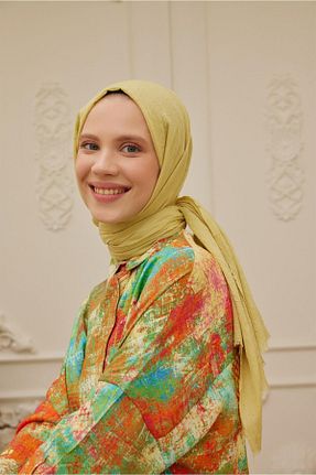 شال زرد زنانه ویسکون Şalland - کد 856603605