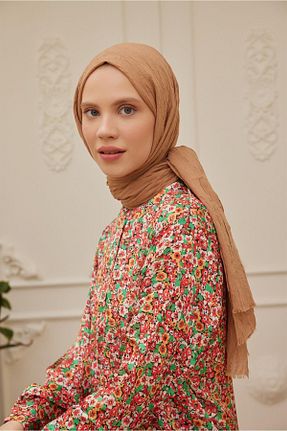 شال قهوه ای زنانه ویسکون Şalland - کد 856610252