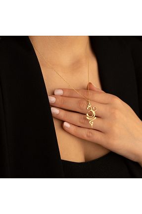 گردنبند نقره طلائی زنانه 925 عیار Dkmn Silver - کد 84682179
