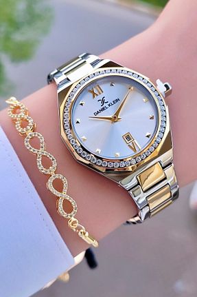 ساعت مچی طلائی زنانه 36-40 میلی متر Daniel Klein - کد 228578751