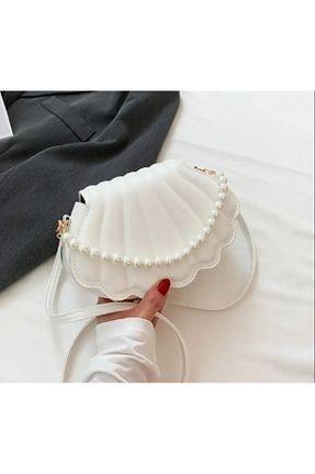 کیف دوشی سفید زنانه چرم مصنوعی TAKINTI AKSESUAR - کد 838049456