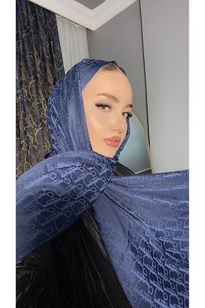 شال سرمه ای زنانه پنبه ای bydilaraguney - کد 856784512