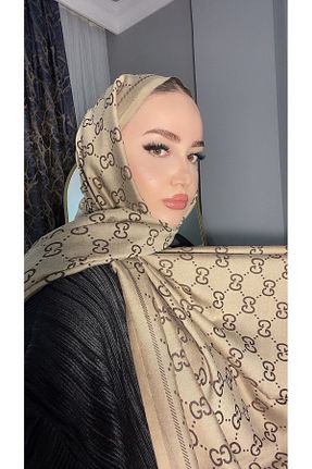شال قهوه ای زنانه پنبه ای bydilaraguney - کد 856784275