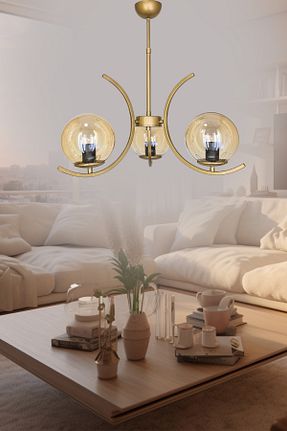 لوستر قهوه ای فلزی avimonaydınlatma - کد 825567850
