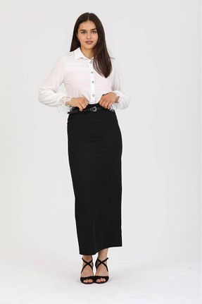 دامن مشکی زنانه پارچه SIMO CLUB - کد 851413185