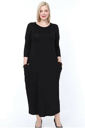 لباس سایز بزرگ مشکی زنانه ویسکون Hazinedan - کد 124356279