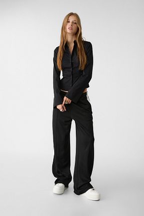 پیراهن مشکی زنانه Fitted Stradivarius - کد 856881851