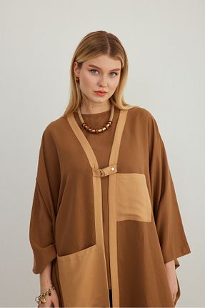 ست بالاتنه و پائین تنه قهوه ای زنانه بافتنی MAQ DESIGN - کد 855790185
