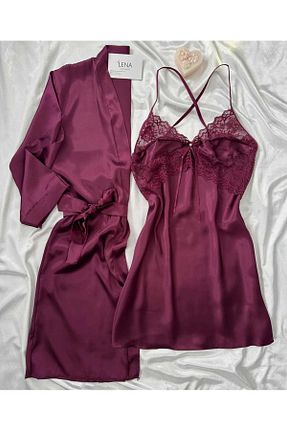ربدوشام بنفش زنانه ساتن Lena Homewears - کد 854064114