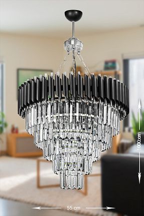 لوستر مشکی سنگ کریستال Avizemoda - کد 74746544