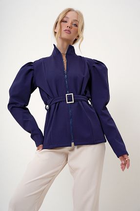کت سرمه ای زنانه Straight Trend Alaçatı Stili - کد 856284622