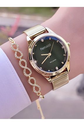 ساعت مچی طلائی زنانه 31-35 میلی متر Ferrucci - کد 836893714