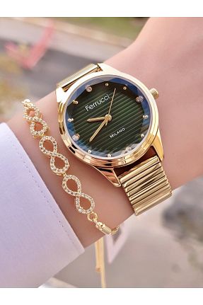 ساعت مچی طلائی زنانه 31-35 میلی متر Ferrucci - کد 836893714