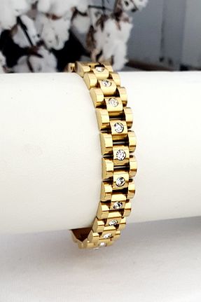 دستبند استیل (فولاد) طلائی زنانه استیل (فولاد) Reyna Steel Altın Çağı Yaşatan Çelik Takılar - کد 856475382