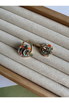 گوشواره جواهر طلائی برنجی ringbox - کد 844181974