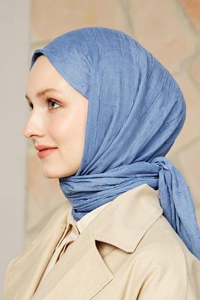 شال آبی زنانه پنبه پلی استر Modakaşmir - کد 271614827