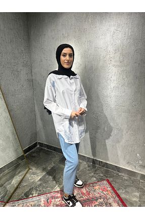 ست بالاتنه و پائین تنه آبی زنانه پنبه ای HAZEF - کد 856536091