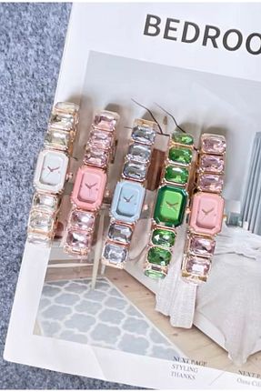ست ساعت مچی صورتی زنانه استل (فولاد) DMR Accessoire - کد 854895170