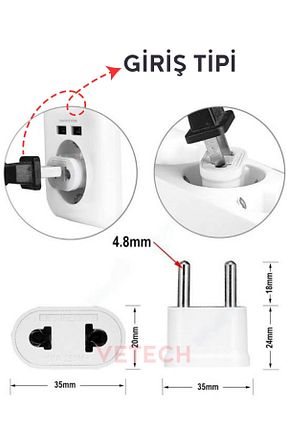 مبدل پریز Vetech - کد 847348006