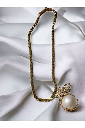 گردنبند استیل ( فولاد ) طلائی زنانه استیل (فولاد) İNN JEWELLERY - کد 803144324