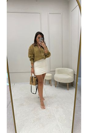 دامن بژ زنانه پارچه butiktulayyalcintas - کد 856582252