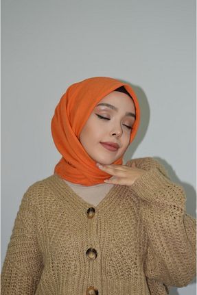 شال نارنجی زنانه پنبه ای HeavenlyScarfs - کد 824898619