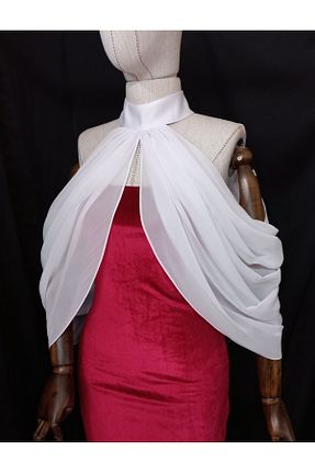 شال سفید زنانه پلی استر es moda shop - کد 856575375