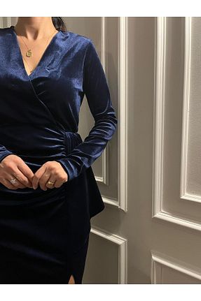 لباس سرمه ای زنانه بافتنی Büşce - کد 785490555