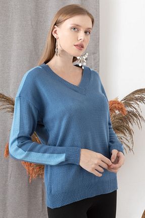 پلیور سرمه ای زنانه ساده AQE FASHION - کد 151830864