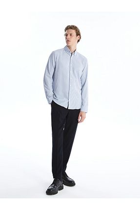 پیراهن آبی مردانه رگولار LC Waikiki - کد 856774290
