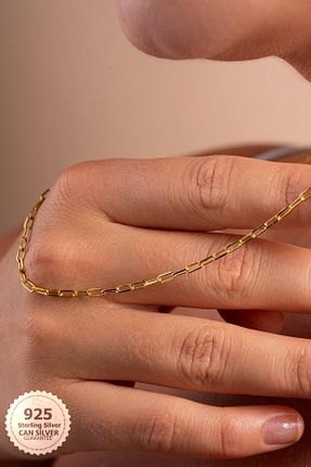 گردنبند نقره طلائی زنانه 925 عیار CAN SİLVER - کد 856739997