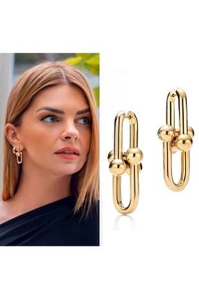 گوشواره جواهر طلائی برنجی YUGENCONCEPT - کد 301920700
