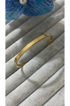 دستبند استیل (فولاد) طلائی زنانه استیل ضد زنگ Nilperi takı - کد 856880459
