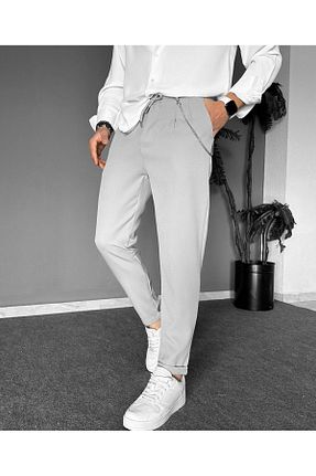 شلوار طوسی مردانه الاستان - ویسکون - پلی استر İLKCET MODA - کد 707352653