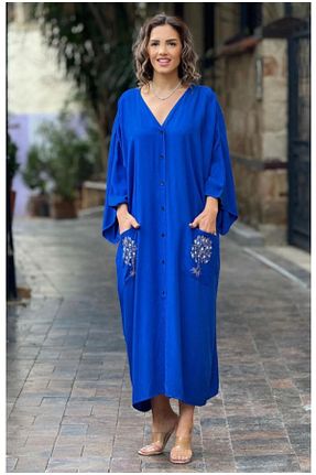 لباس آبی زنانه بافتنی BircanButik - کد 828330012