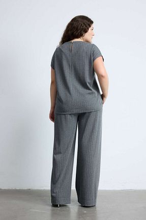 بلوز سایز بزرگ طوسی زنانه دو سینه LUOKK - کد 856817914