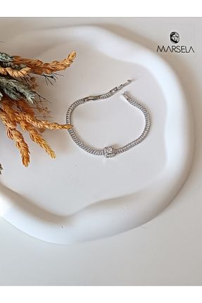 دستبند استیل (فولاد) زنانه سنک زیرکون Ebijuteri - کد 837856884