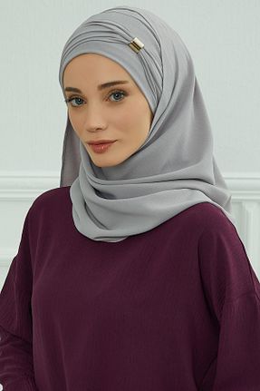 شال طوسی زنانه پنبه - پلی استر کد 280934695