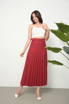 دامن زرشکی زنانه پنبه پلی استر SIMO CLUB - کد 824509368