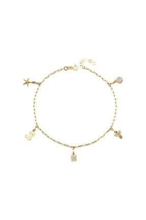 خلخال طلا سبز زنانه 14 عیار Başbuğ Mücevher - کد 856878362