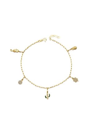 خلخال طلا سبز زنانه 14 عیار Başbuğ Mücevher - کد 856877877