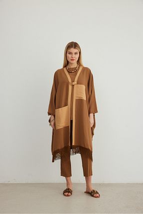 ست بالاتنه و پائین تنه قهوه ای زنانه بافتنی MAQ DESIGN - کد 855790185