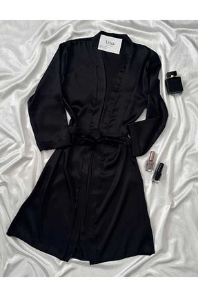 ربدوشام مشکی زنانه ساتن Lena Homewears - کد 854047185